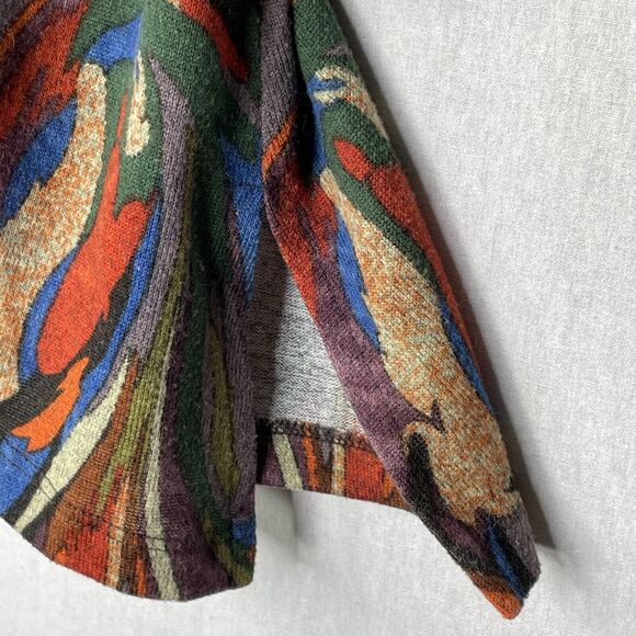 Ali Miles Top Blouse Large Geometric Artsy Art To Wear Cowl Neck Aztec Lagenlook - Picture 6 of 13